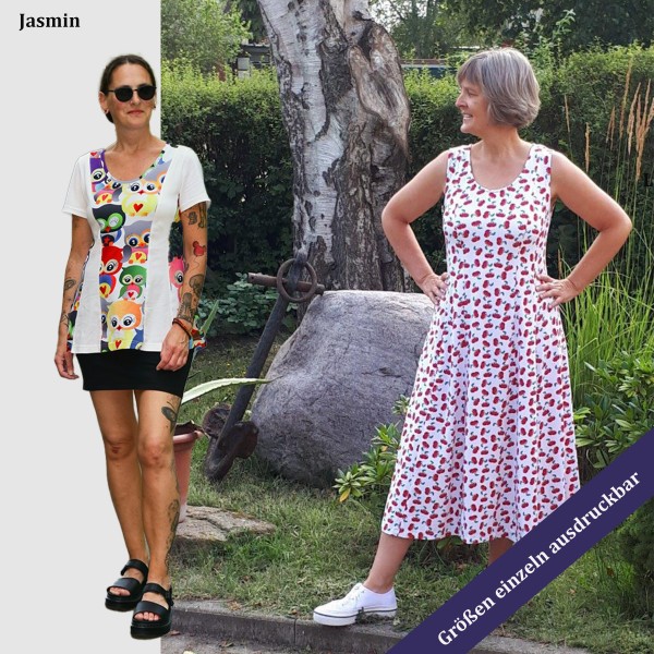 Bahnenkleid Jasmin auch als Top, Shirt, Tunika oder Maxikleid in den Größen 32 bis 56 als eBook