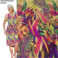 Stenzo Cotton Jersey Colourful Feather Magic with Hummingbirds