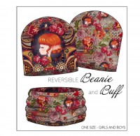 French Terry Panel Beanie and Loop Rose Girl