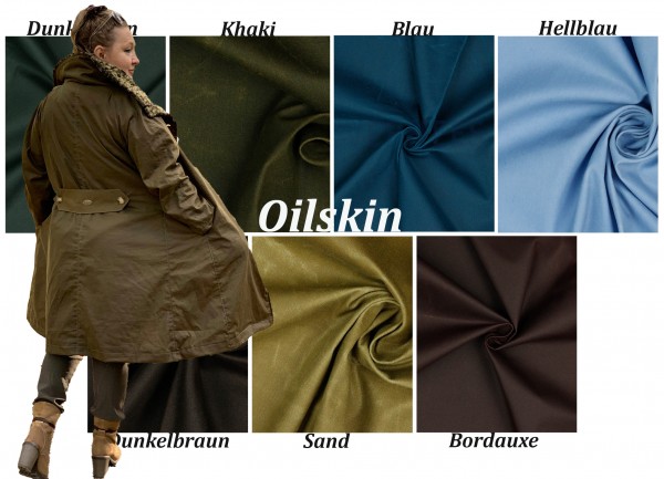 Oilskin waxed cotton for water-repellent clothing