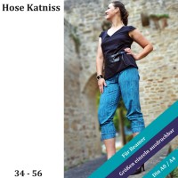 Katniss eBook für eine Hose mit Raffungen seitlich am Bein und am vorderen Taschenrand