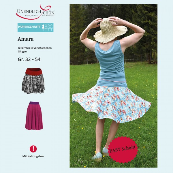 Circle skirt Amara - EASY cut as a paper pattern